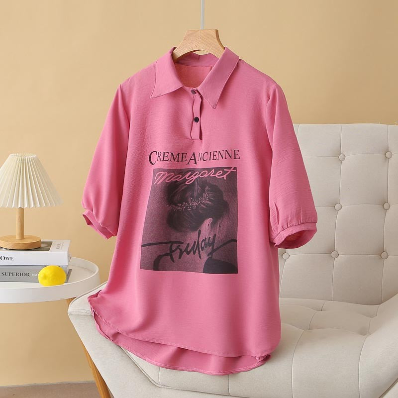 ae718-Women's casual all-match loose shirt