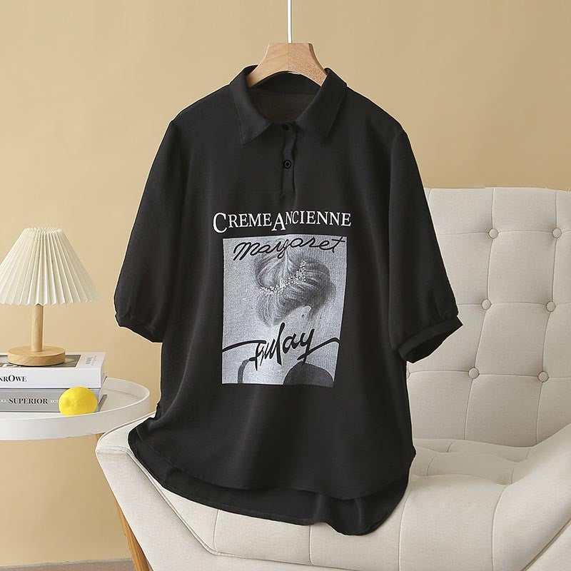 ae718-Women's casual all-match loose shirt