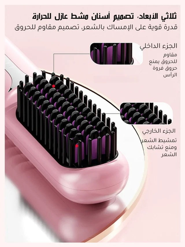 Negative ion hair straightening comb