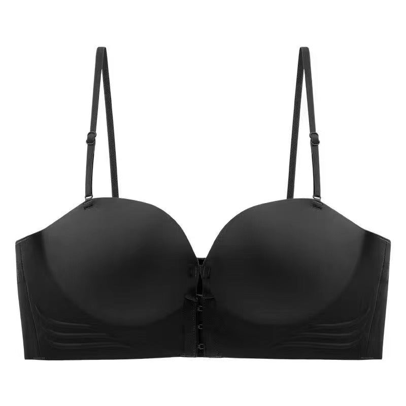 Front clasp one-piece thickened no-wire push-up bra