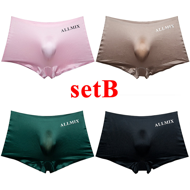 cdm4-4 Pieces- Summer breathable and comfortable men's low waist briefs