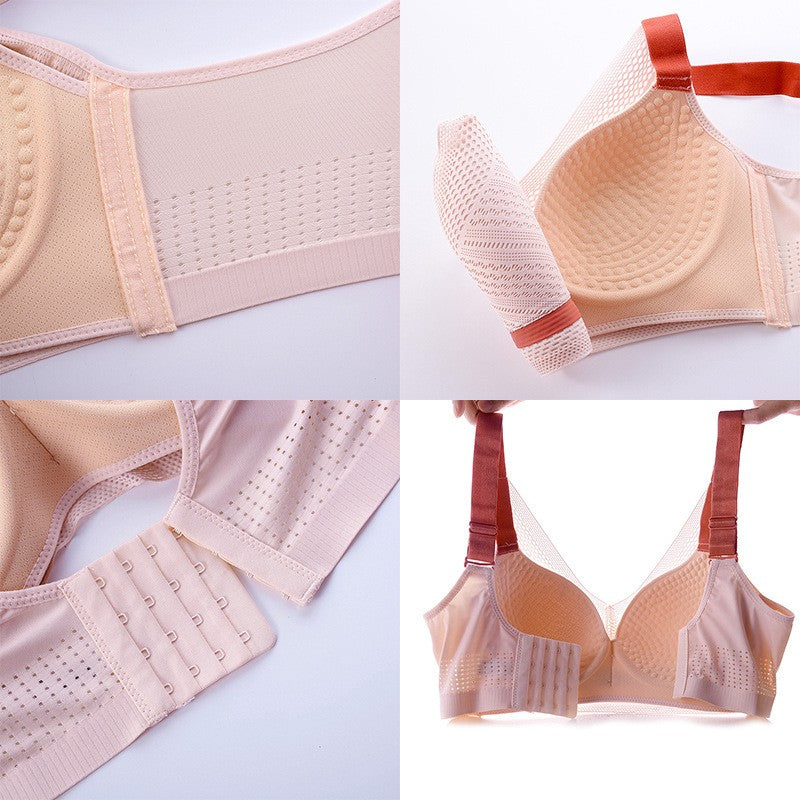 zp457-Women's ultra-thin mesh breathable full cup bra