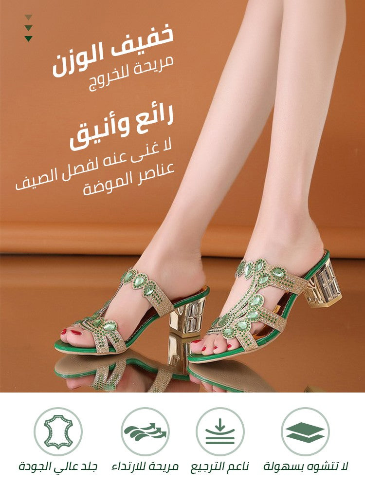 ae758-Elegant & Luxurious high-heeled sandals, embellished with rhinestones