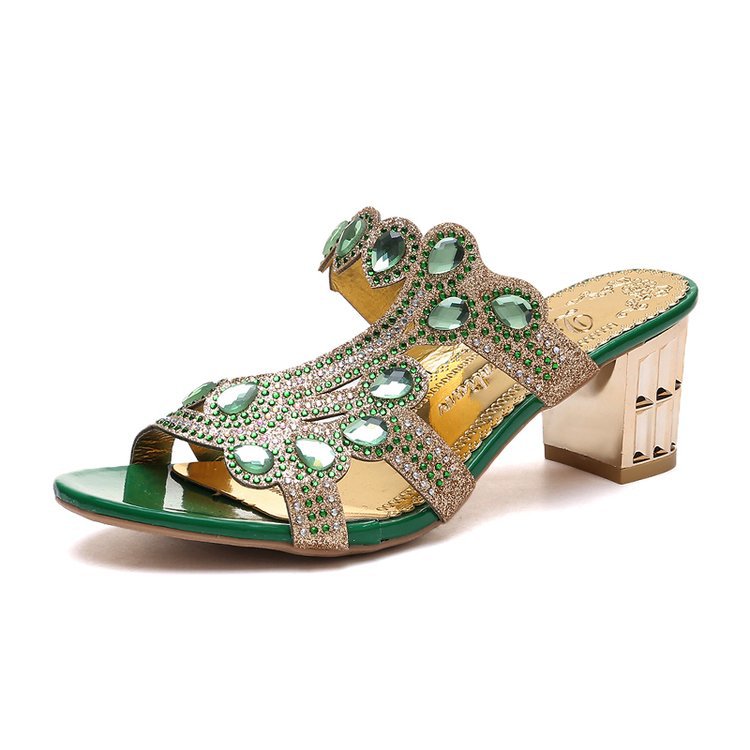 ae758-Elegant & Luxurious high-heeled sandals, embellished with rhinestones