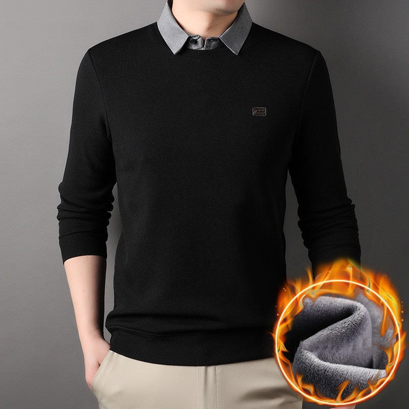 zd248-Men's Autumn and Winter Warm Knitted Sweater Business Casual