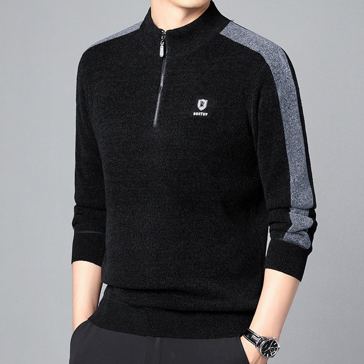 Men's casual long sleeve fleece sweater