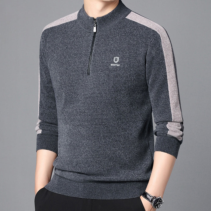 Men's casual long sleeve fleece sweater