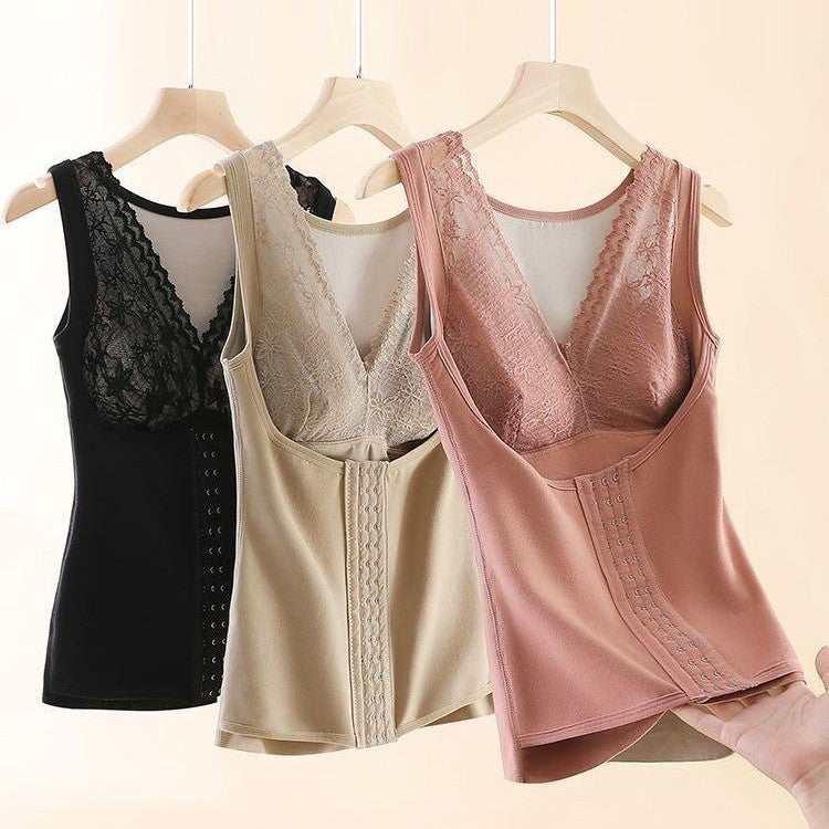 zp480-Plush and thickened women's bottoming vest underwear