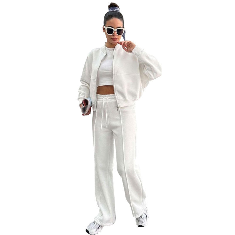 zp484-Fashion casual solid color women's trousers and jacket suit