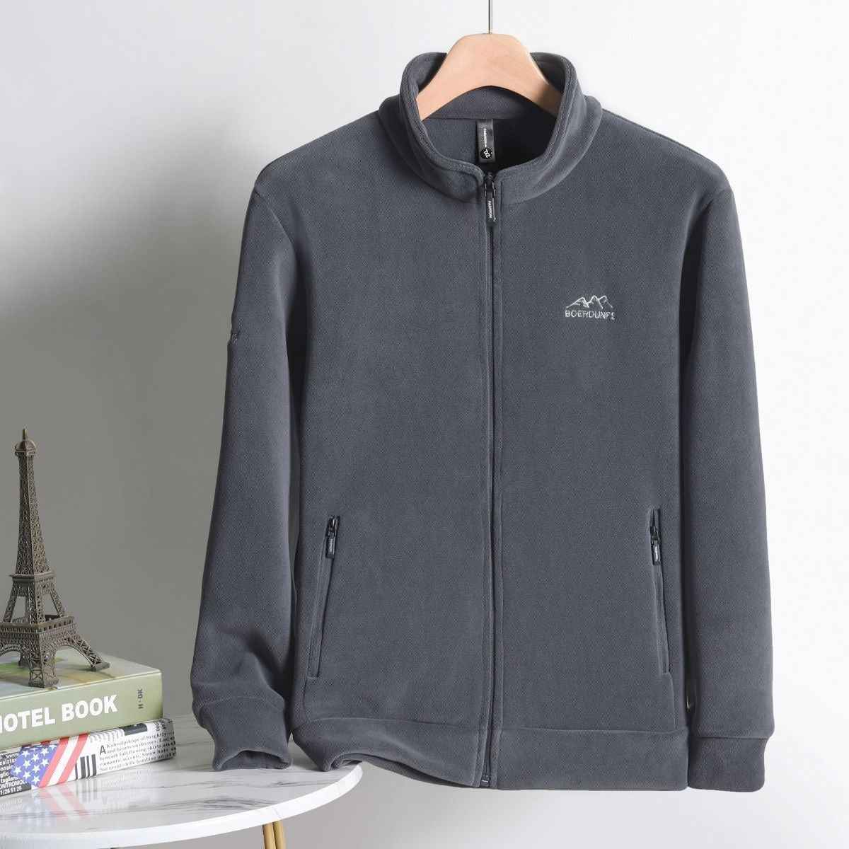 zd263-Spring and autumn men's double-faced fleece thick warm cardigan jacket