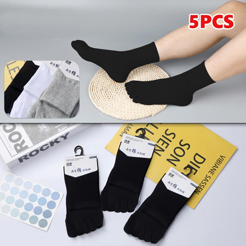 Men's autumn and winter split toe mid-tube cotton socks