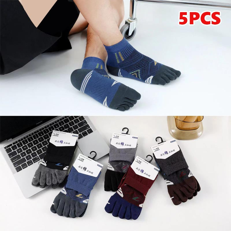 Men's autumn and winter split toe mid-tube cotton socks