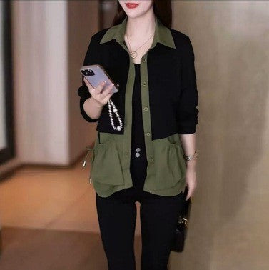 zp489-Women's autumn velvet casual versatile short coat