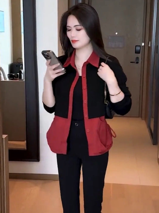 zp489-Women's autumn velvet casual versatile short coat