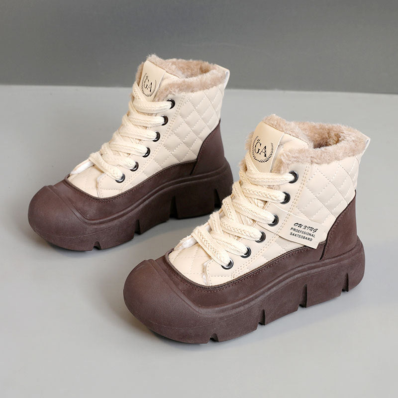 Women's autumn and winter warm high top plus velvet cotton shoes