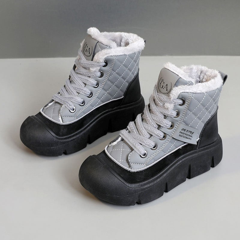 Women's autumn and winter warm high top plus velvet cotton shoes