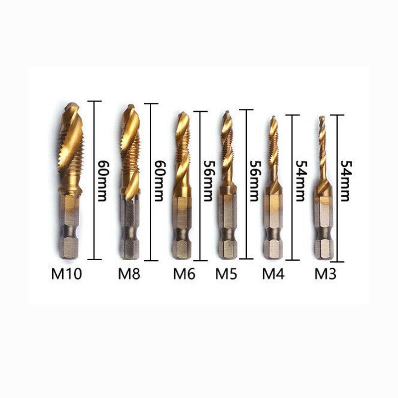 Hexagonal shank drilling and tapping composite tap