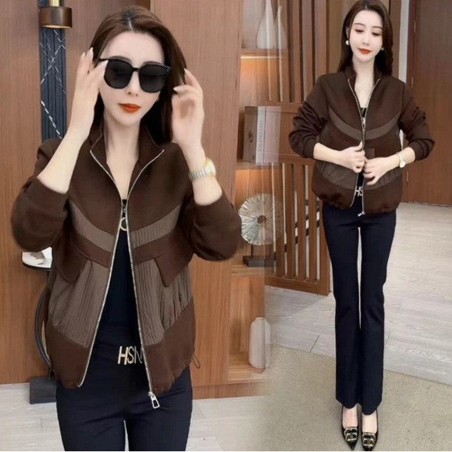 zp496-Short velvet thickened women's jacket