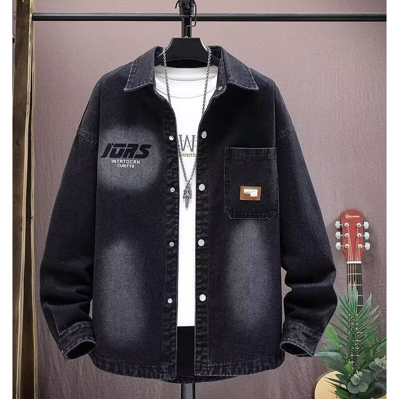 zd268-Men's high-end workwear denim casual jacket