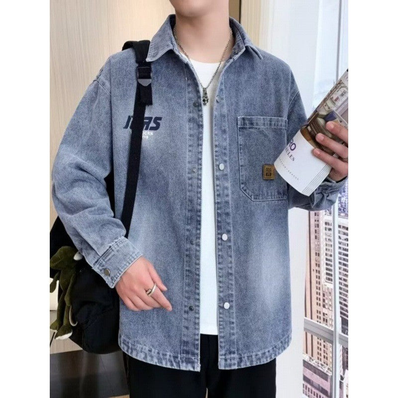 zd268-Men's high-end workwear denim casual jacket