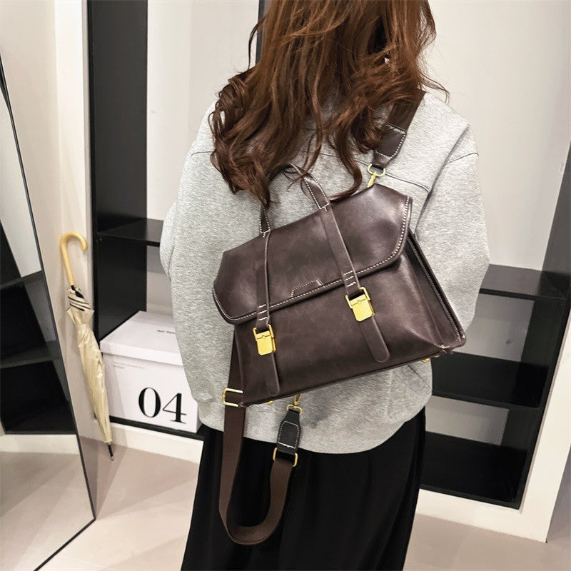 zp499-Niche design solid color women's backpack