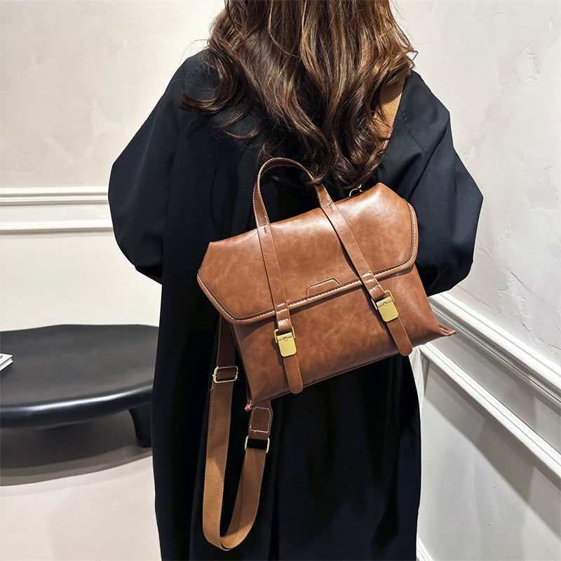 zp499-Niche design solid color women's backpack