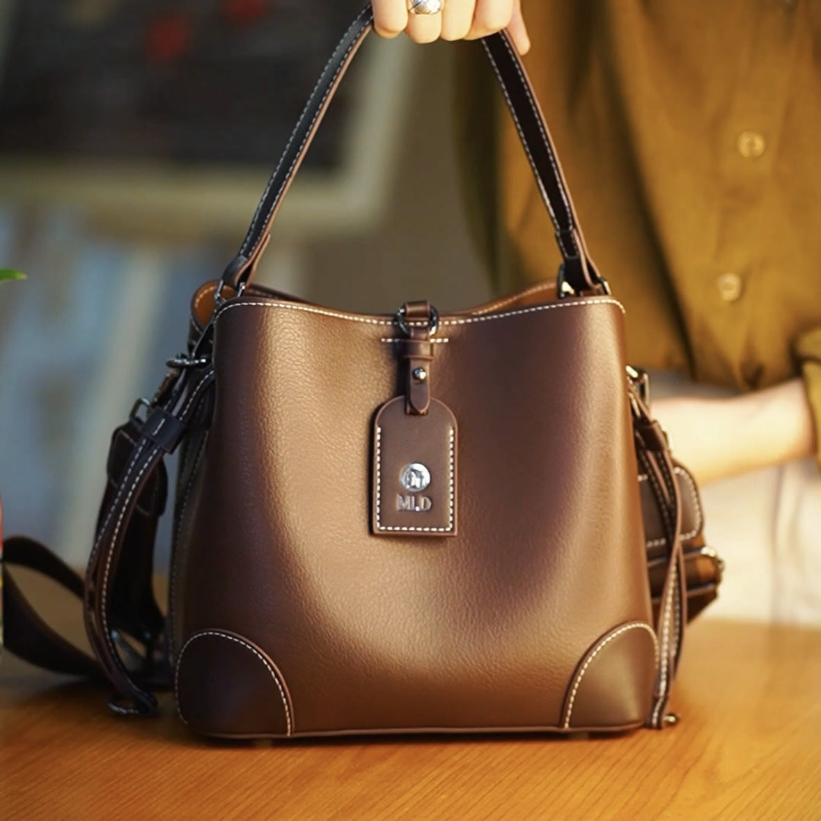 zp500-Autumn fashion temperament high-end commuter shoulder bag