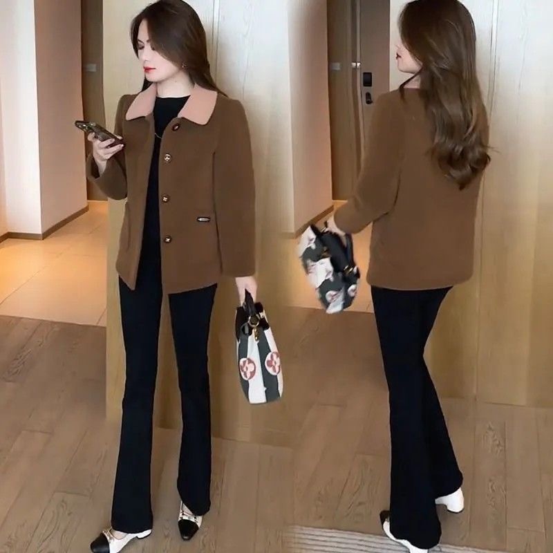 zp501-Women's autumn thickened velvet coat