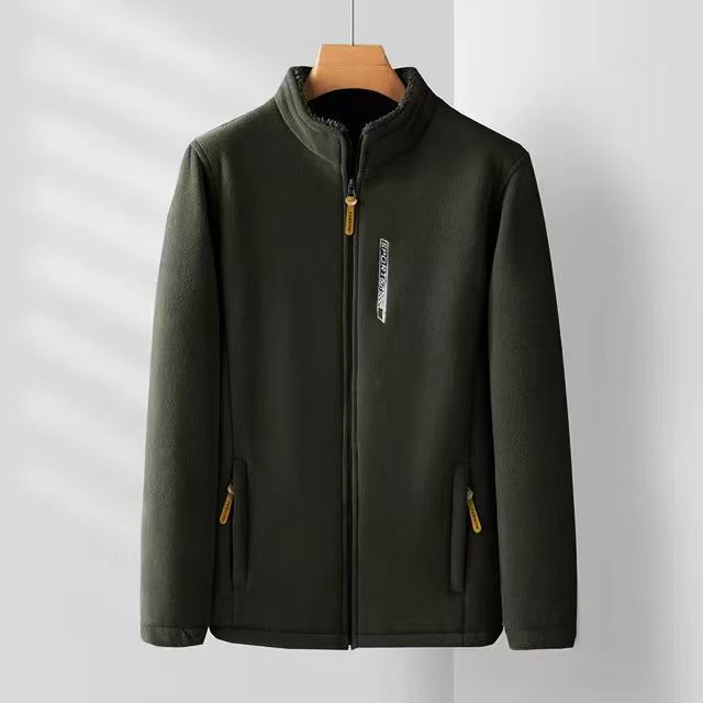 zd278-Men's autumn and winter thickened polar fleece coat