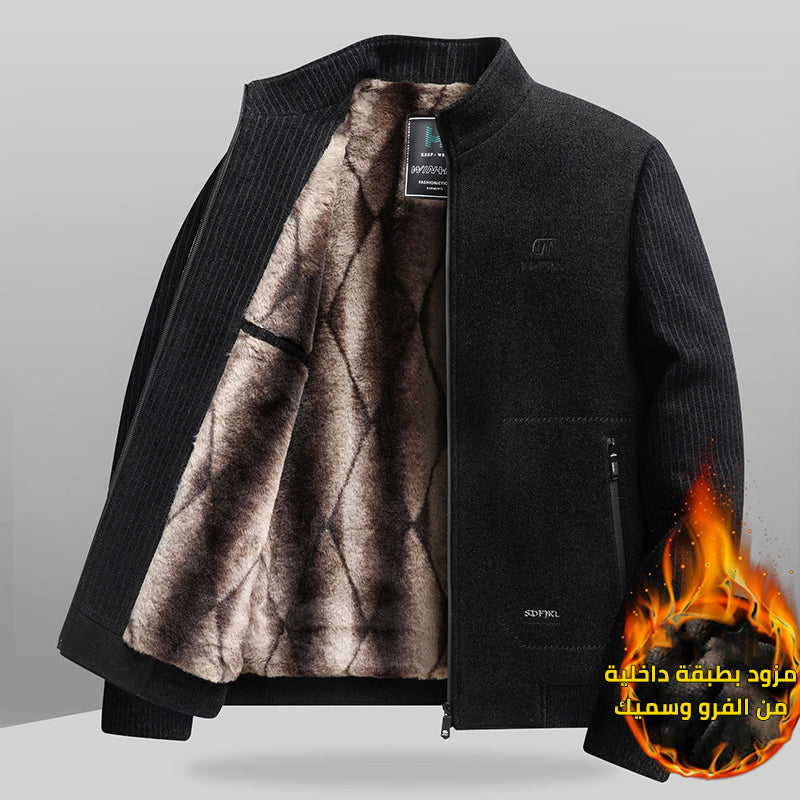 New Men's Thickened Loose Stand Collar Jacket