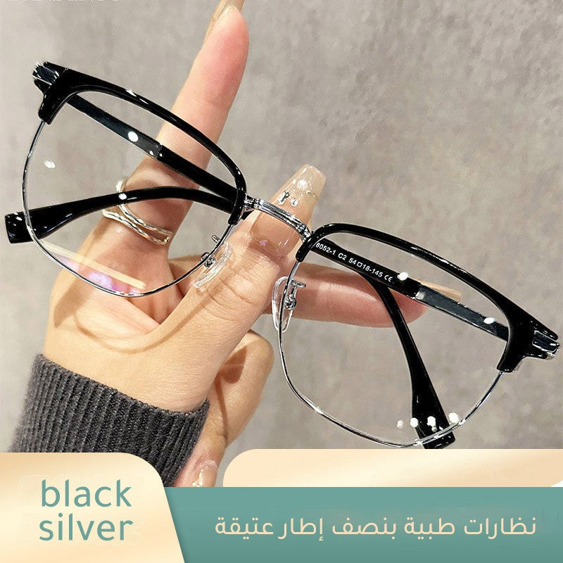 gd16-Retro half frame myopia glasses  اشتري 1 و إحصول على 1مجانا