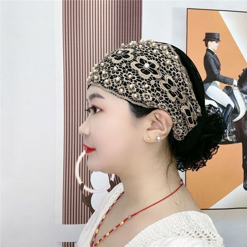 ae822-Summer Women's Fashionable Beaded Flower Hat