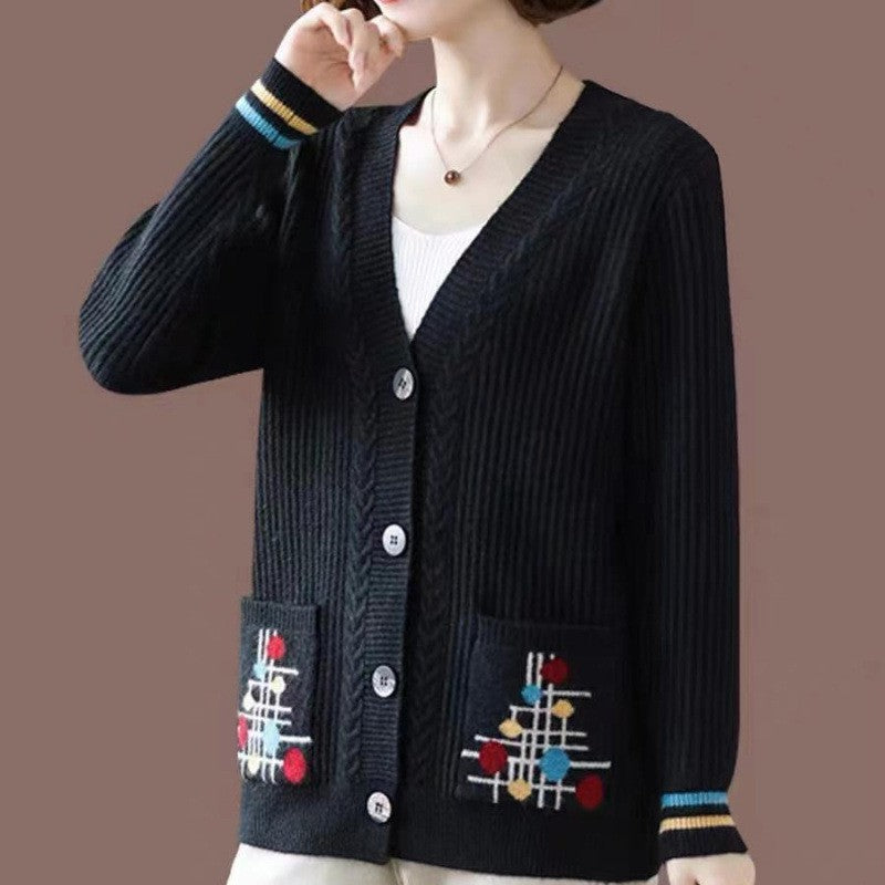 Women's autumn and winter loose knitted cardigan