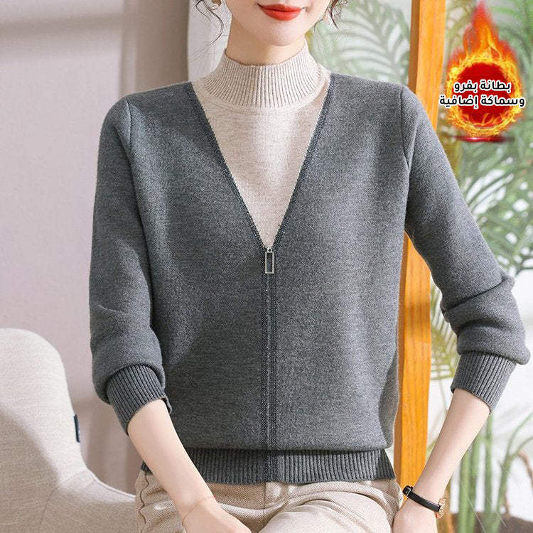 ae828-Ladies autumn and winter new half turtleneck sweater