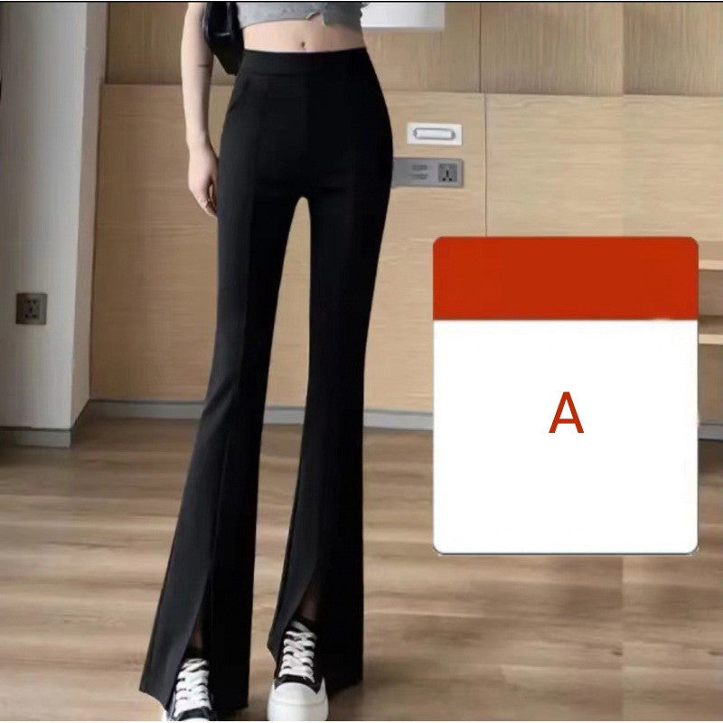 sa537-High waist flared casual pants for women