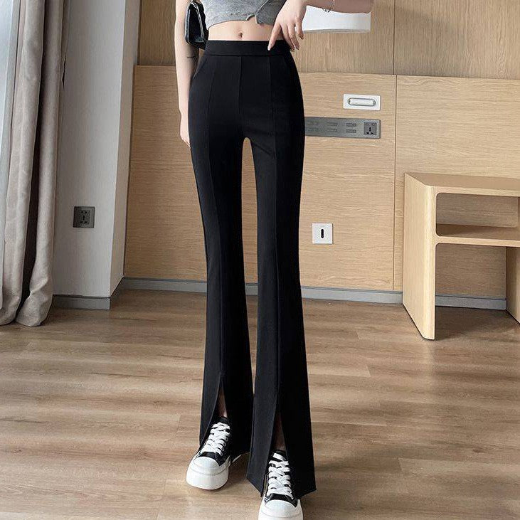 zp537-High waist flared casual pants for women