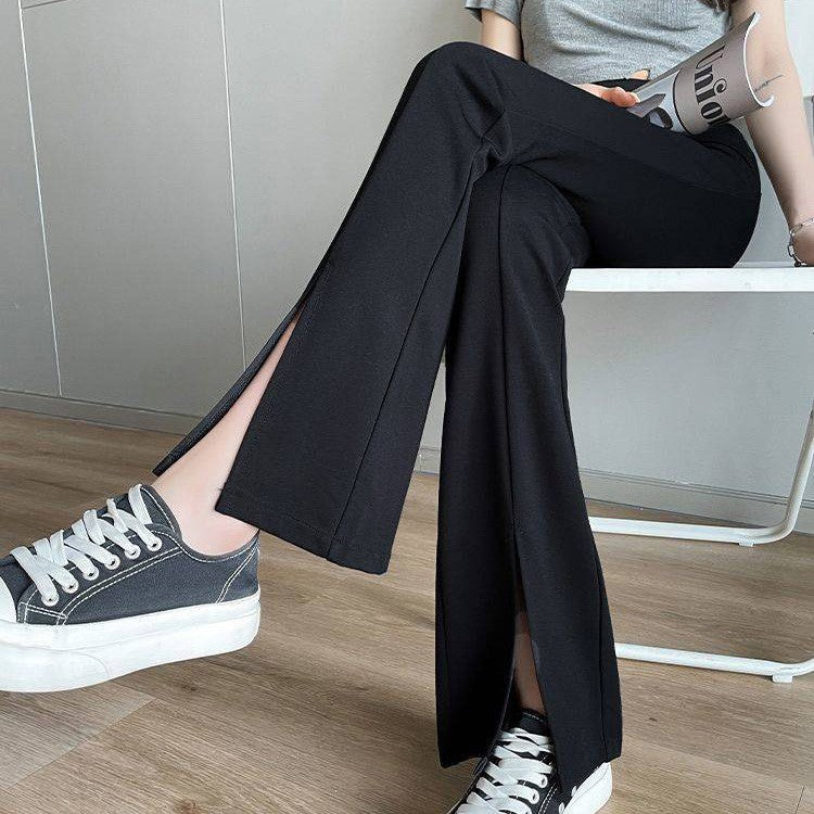 zp537-High waist flared casual pants for women