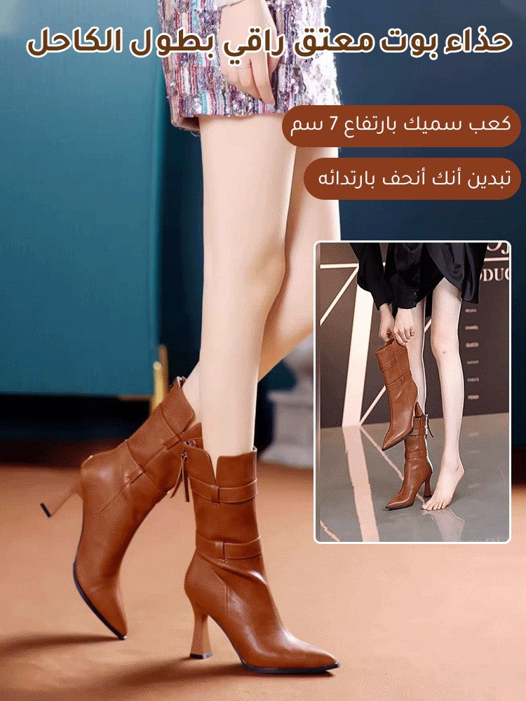 Fashionable women's mid-calf boots