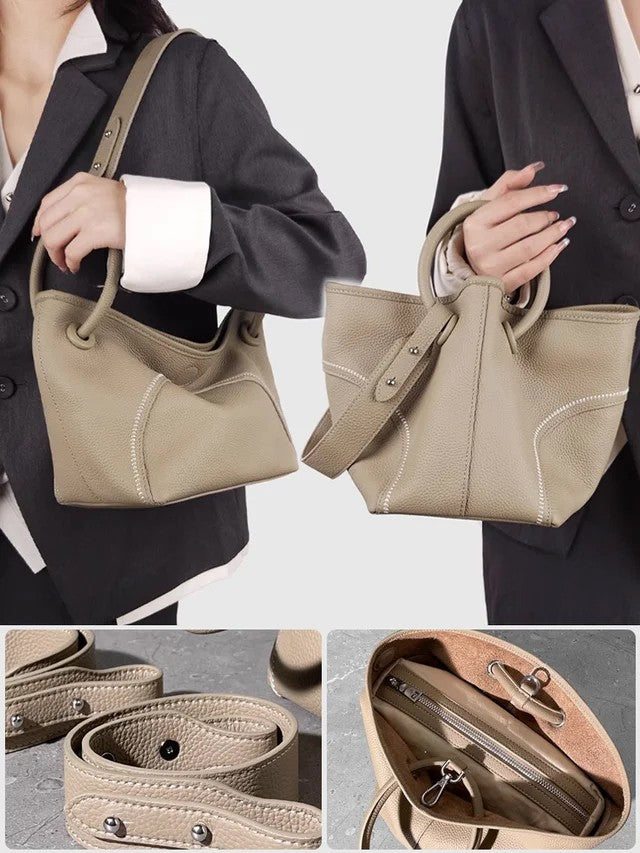 Women's soft leather casual handbag