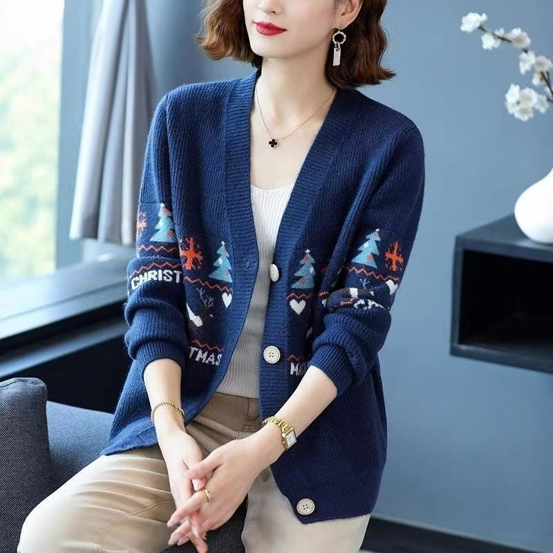 Women's autumn and winter fashion cardigan sweater