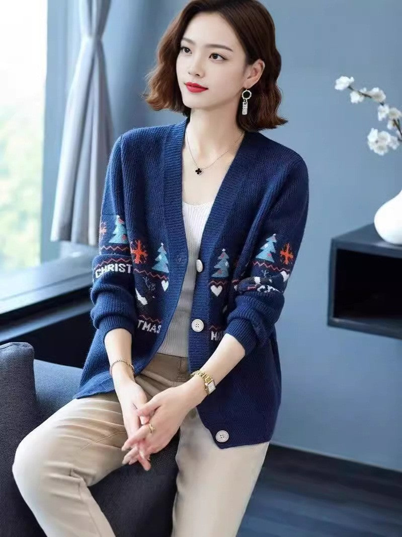 Women's autumn and winter fashion cardigan sweater