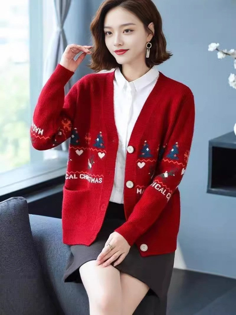 Women's autumn and winter fashion cardigan sweater