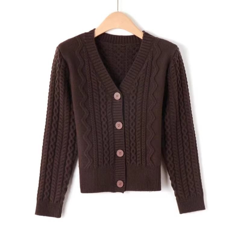 ae833-Ladies new jacquard slim sweater jacket