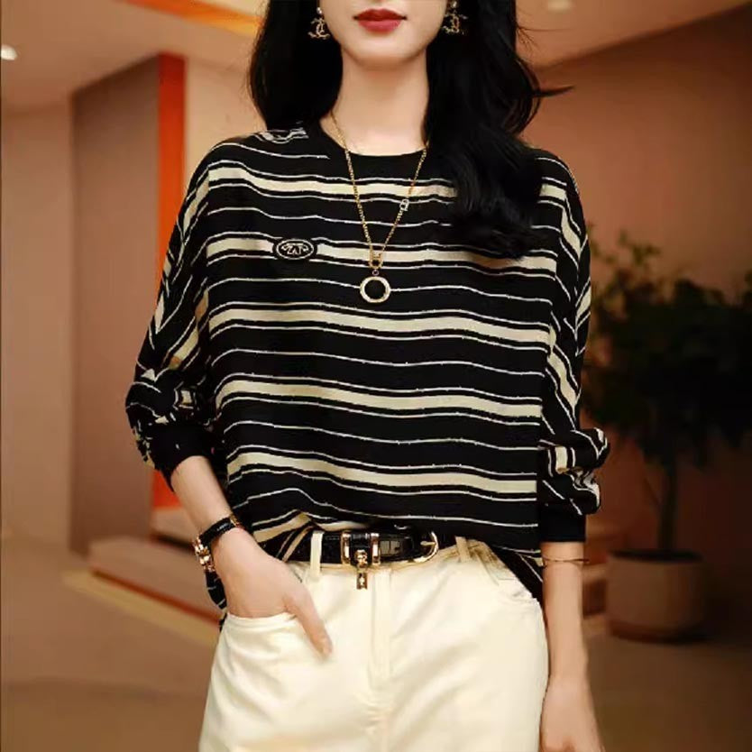 ae837-Women's fashionable loose long sleeve tops