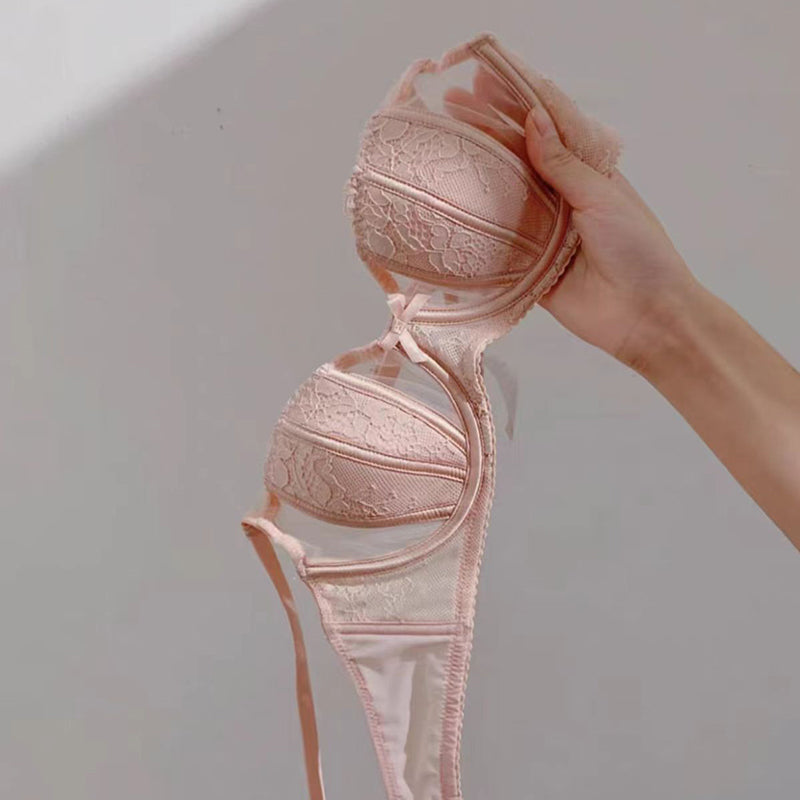 zp564-French ultra-thin gathered lace bra