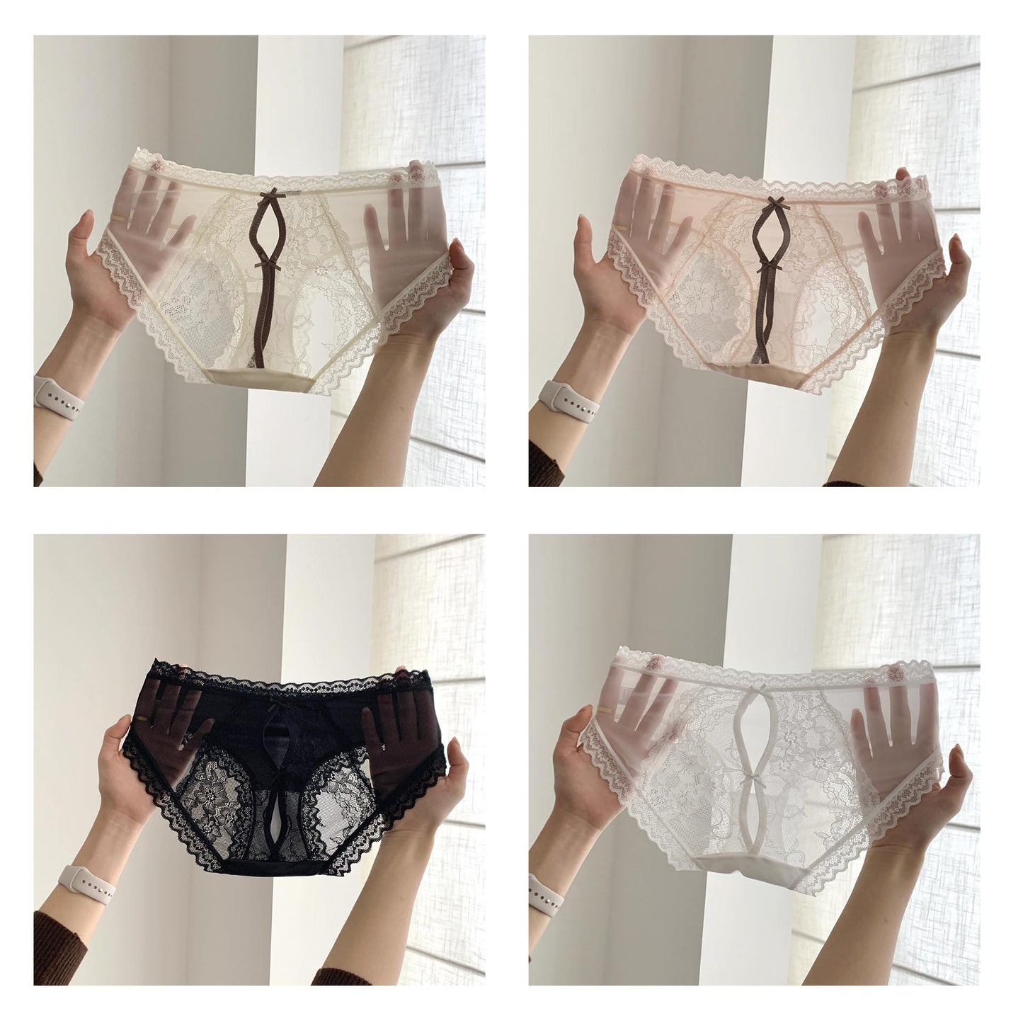 Women's French Lace Back Hollow Panties