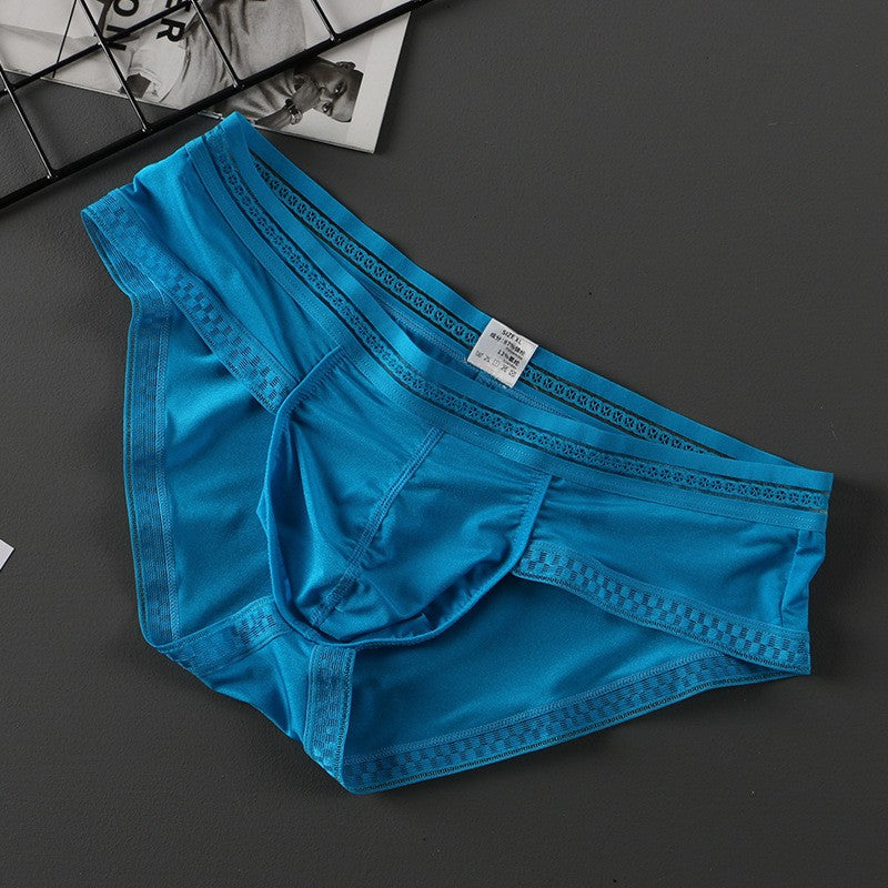 luu276-Summer ultra-thin lace ice silk panties for men