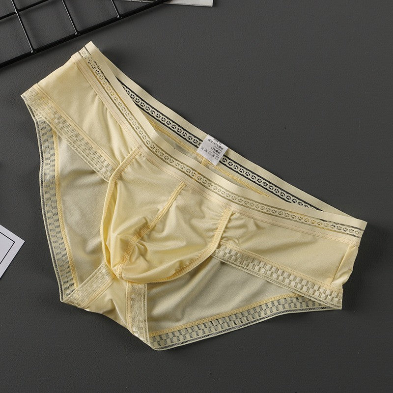 luu276-Summer ultra-thin lace ice silk panties for men