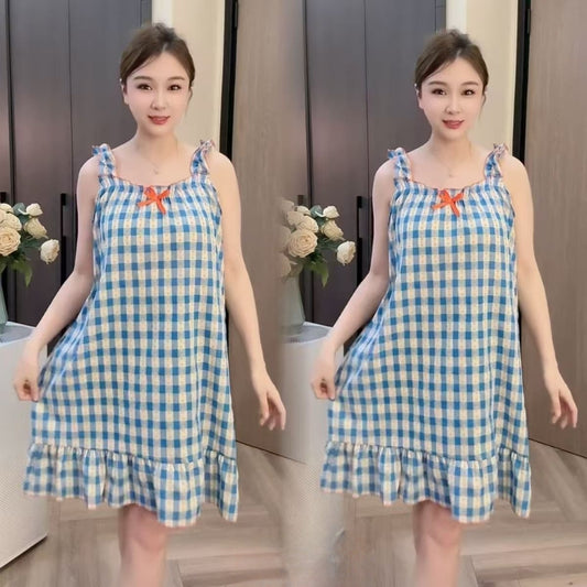 zp596-Women's fashionable summer suspender nightdress