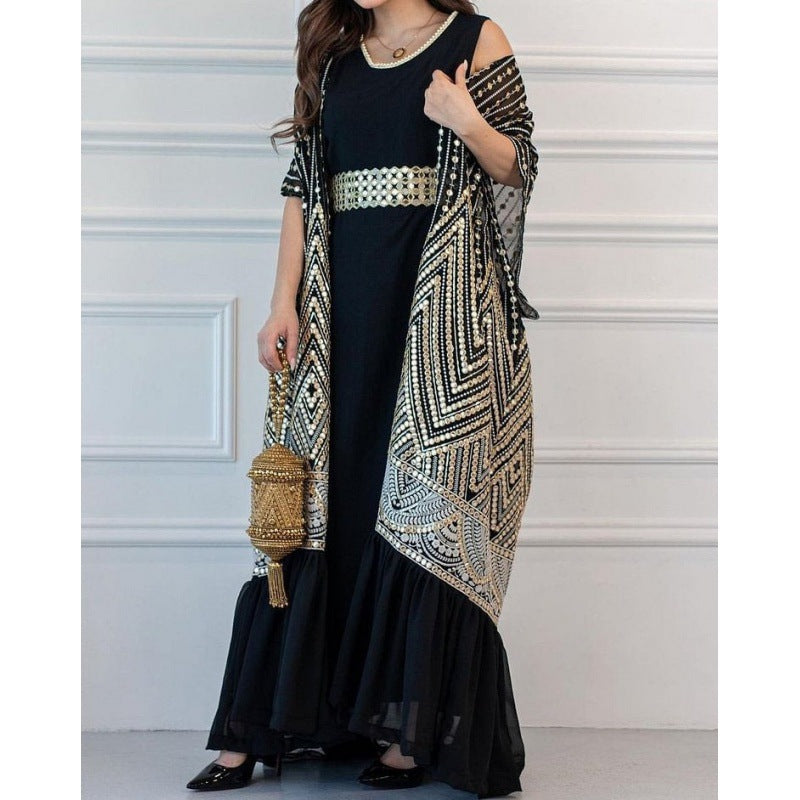 Fashionable casual women's dress two piece suit